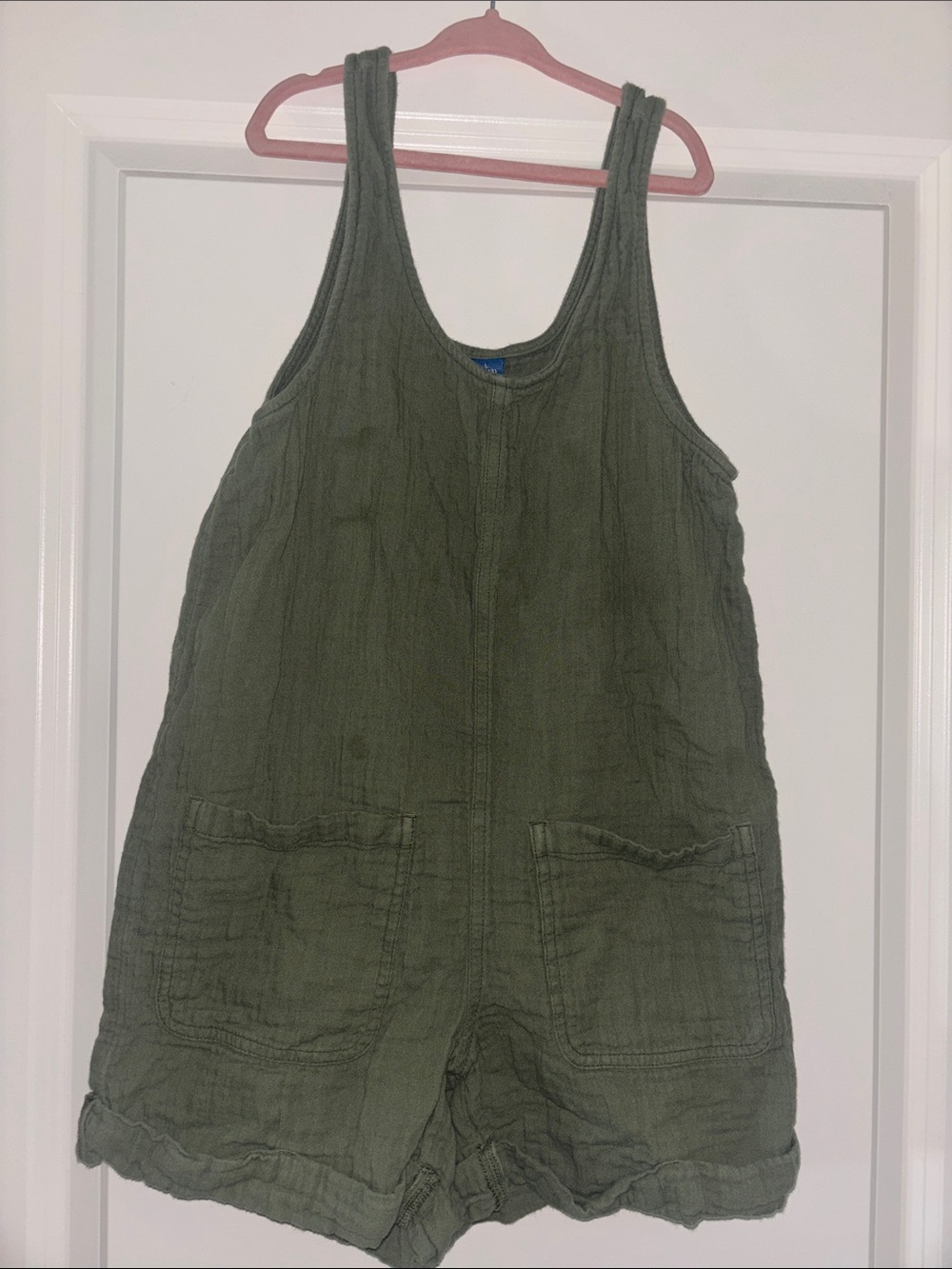 Girls Olive Green Romper Shorts